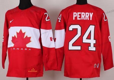 Nike Muž 2014 Olympics Kanada #24 Corey Perry Červené Dres