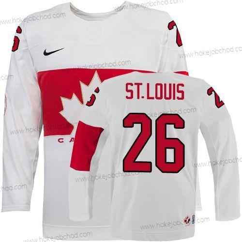 Nike Muž 2014 Olympics Kanada #26 Martin St. Louis Bílý Dres