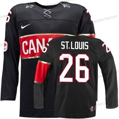 Nike Muž 2014 Olympics Kanada #26 Martin St. Louis Černá Dres