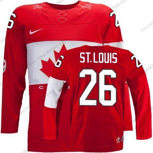 Nike Muž 2014 Olympics Kanada #26 Martin St. Louis Červené Dres