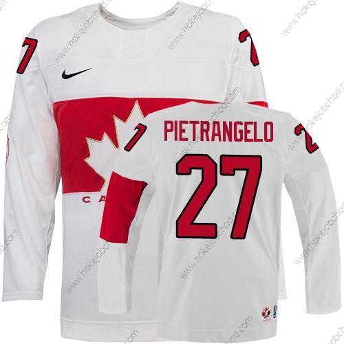 Nike Muž 2014 Olympics Kanada #27 Alex Pietrangelo Bílý Dres