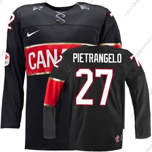 Nike Muž 2014 Olympics Kanada #27 Alex Pietrangelo Černá Dres