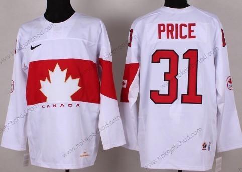 Nike Muž 2014 Olympics Kanada #31 Carey Price Bílý Dres