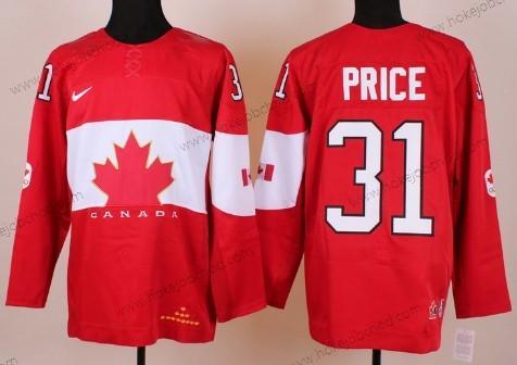 Nike Muž 2014 Olympics Kanada #31 Carey Price Červené Dres