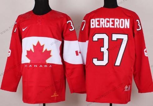 Nike Muž 2014 Olympics Kanada #37 Patrice Bergeron Červené Dres