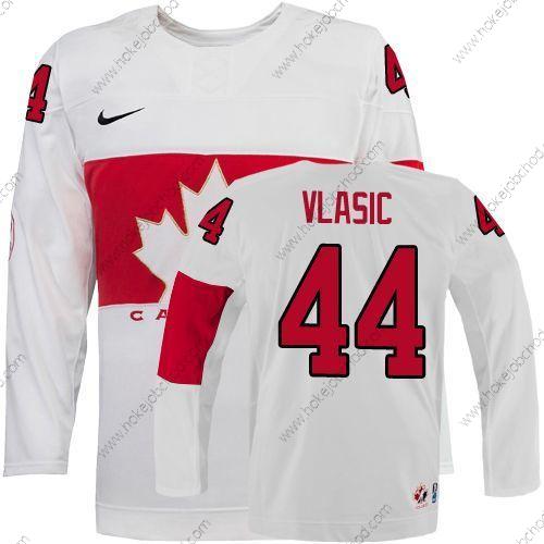 Nike Muž 2014 Olympics Kanada #44 Marc-Edouard Vlasic Bílý Dres