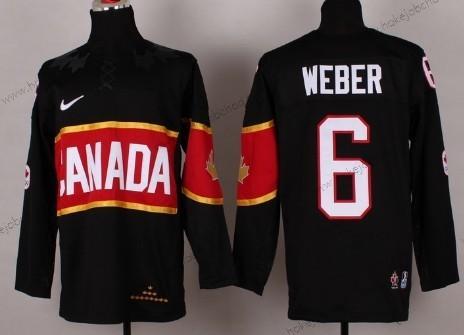 Nike Muž 2014 Olympics Kanada #6 Shea Weber Černá Dres