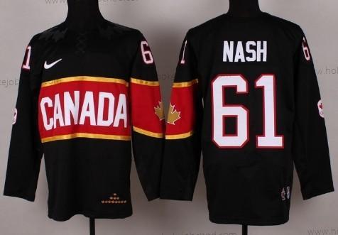 Nike Muž 2014 Olympics Kanada #61 Rick Nash Černá Dres