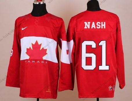 Nike Muž 2014 Olympics Kanada #61 Rick Nash Červené Dres