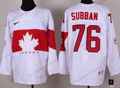 Nike Muž 2014 Olympics Kanada #76 P.K. Subban Bílý Dres