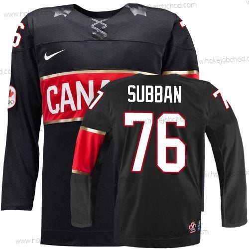 Nike Muž 2014 Olympics Kanada #76 P.K Subban Černá Dres