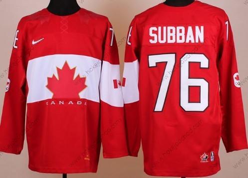 Nike Muž 2014 Olympics Kanada #76 P.K. Subban Červené Dres