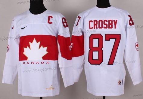 Nike Muž 2014 Olympics Kanada #87 Sidney Crosby Bílý Dres