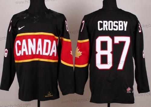 Nike Muž 2014 Olympics Kanada #87 Sidney Crosby Černá Dres