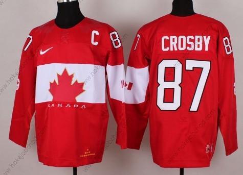 Nike Muž 2014 Olympics Kanada #87 Sidney Crosby Červené Dres