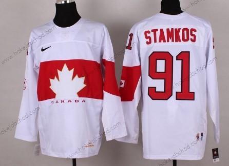 Nike Muž 2014 Olympics Kanada #91 Steven Stamkos Bílý Dres