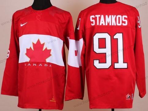 Nike Muž 2014 Olympics Kanada #91 Steven Stamkos Červené Dres