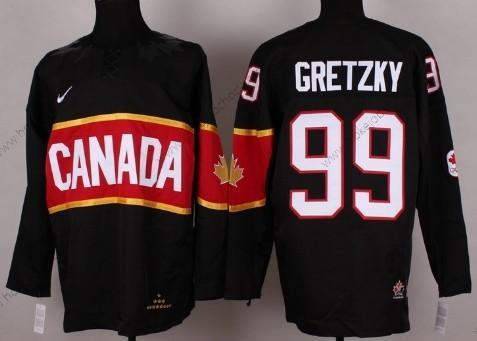 Nike Muž 2014 Olympics Kanada #99 Wayne Gretzky Černá Dres