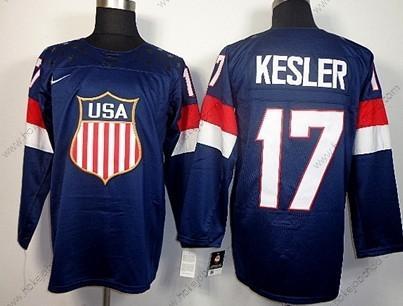 Nike Muž 2014 Olympics USA #17 Ryan Kesler Námořnictvo Modrý Dres