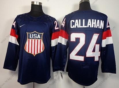 Nike Muž 2014 Olympics USA #24 Ryan Callahan Námořnictvo Modrý Dres