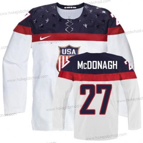 Nike Muž 2014 Olympics USA #27 Ryan Mcdonagh Bílý Dres