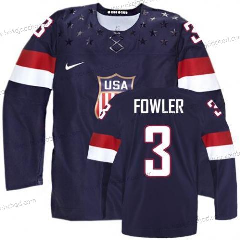 Nike Muž 2014 Olympics USA #3 Cam Fowler Námořnictvo Modrý Dres