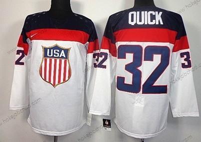 Nike Muž 2014 Olympics USA #32 Jonathan Quick Bílý Dres