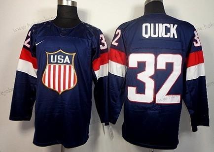 Nike Muž 2014 Olympics USA #32 Jonathan Quick Námořnictvo Modrý Dres