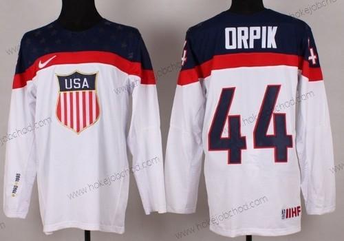 Nike Muž 2014 Olympics USA #44 Brooks Orpik Bílý Dres