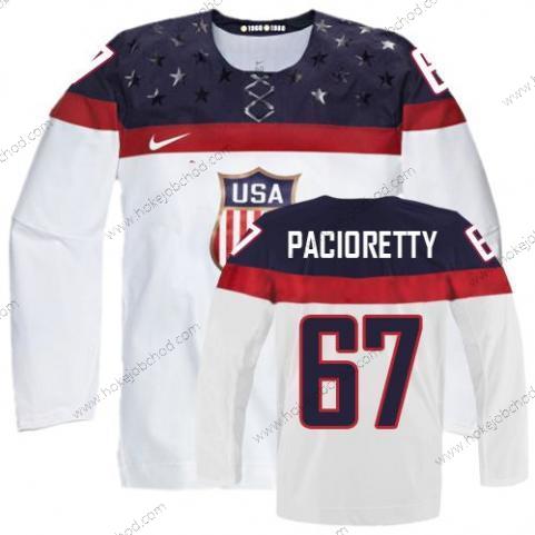 Nike Muž 2014 Olympics USA #67 Max Pacioretty Bílý Dres