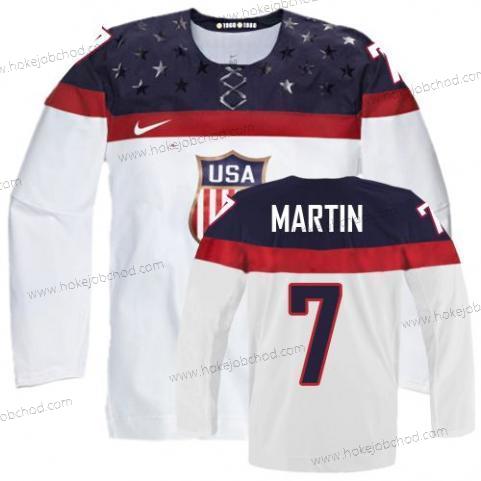 Nike Muž 2014 Olympics USA #7 Paul Martin Bílý Dres