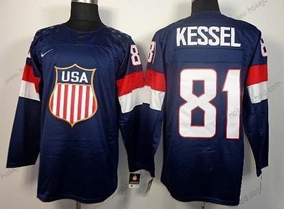 Nike Muž 2014 Olympics USA #81 Phil Kessel Námořnictvo Modrý Dres