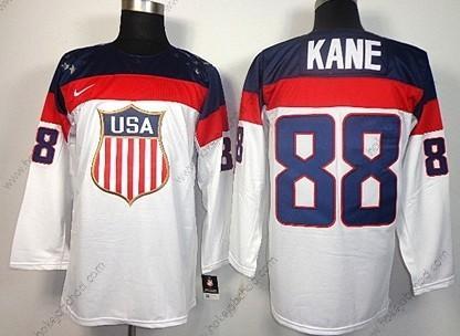 Nike Muž 2014 Olympics USA #88 Patrick Kane Bílý Dres