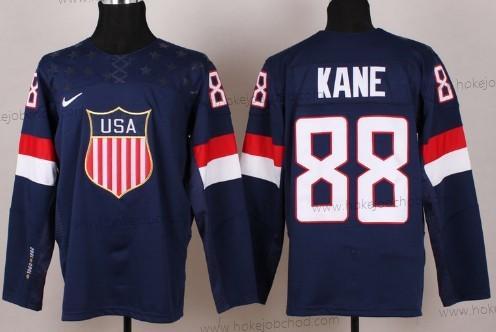 Nike Muž 2014 Olympics USA #88 Patrick Kane Námořnictvo Modrý Dres