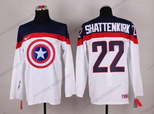 Nike Muž 2015 Tým USA #22 Kevin Shattenkirk Captain Amerika Bílý Dres