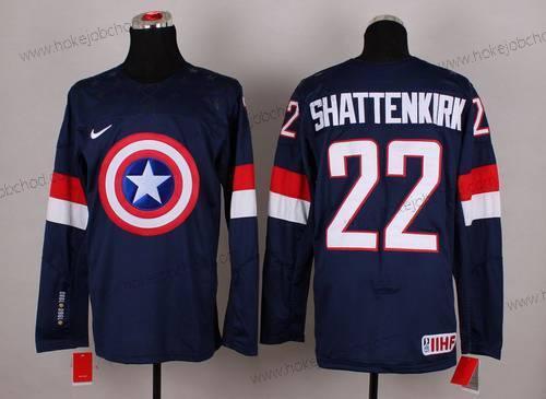 Nike Muž 2015 Tým USA #22 Kevin Shattenkirk Captain Amerika Námořnictvo Modrý Dres