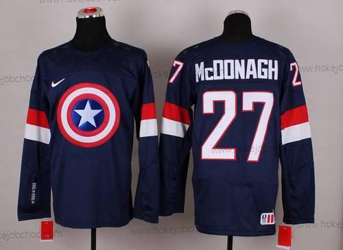 Nike Muž 2015 Tým USA #27 Ryan Mcdonagh Captain Amerika Námořnictvo Modrý Dres