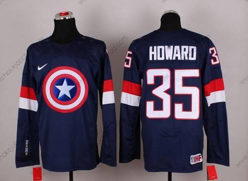 Nike Muž 2015 Tým USA #35 Jimmy Howard Captain Amerika Námořnictvo Modrý Dres