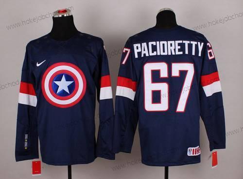 Nike Muž 2015 Tým USA #67 Max Pacioretty Captain Amerika Námořnictvo Modrý Dres