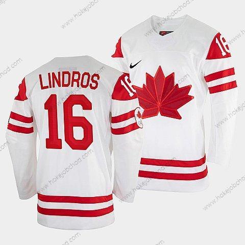 Nike Muž Eric Lindros Kanada Hokejový Bílý 2022 Zimní Olympic #16 Salt Lake City Dres