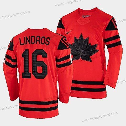 Nike Muž Kanada Hokejový Eric Lindros Červené 2022 Zimní Olympic #16 Zlato Winner Dres