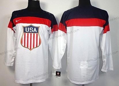 Nike Muž Přizpůsobené 2014 Olympics USA Bílý Dres