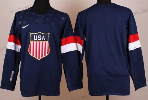 Nike Muž Přizpůsobené 2014 Olympics USA Námořnictvo Modrý Dres