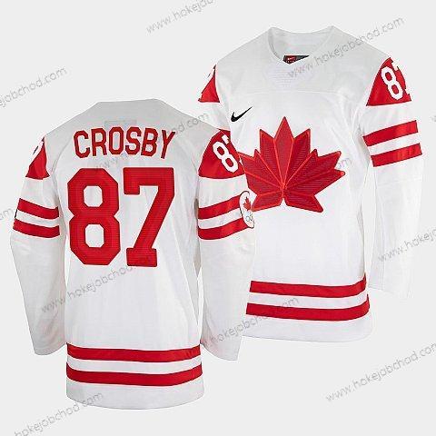 Nike Muž Sidney Crosby Kanada Hokejový Bílý 2022 Beijing Zimní Olympic Domácí #87 Rrplica Dres