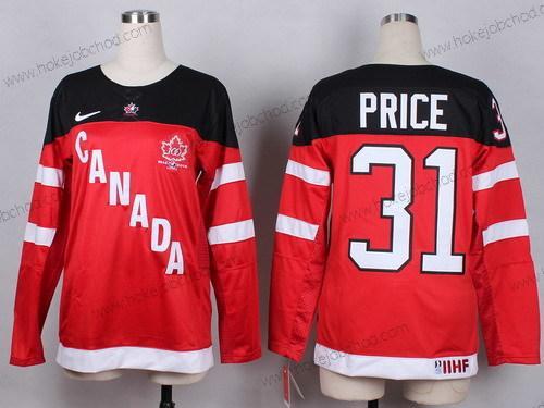 Nike Žena 2014/15 Tým Kanady #31 Carey Price Červené 100th Dres