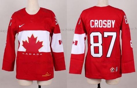 Nike Žena 2014 Olympics Kanada #87 Sidney Crosby Červené Dres