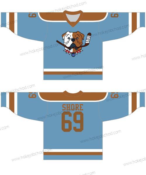 Sudbury Bulldogs Přizpůsobené #69 Shore Modrý Hokejový Dres