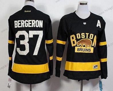 Žena Boston Bruins #37 Patrice Bergeron Reebok Černá 2016 Zimní Klasický Premier Dres