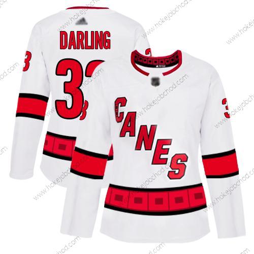 Žena Carolina Hurricanes #33 Scott Darling Bílý Road Autentické Sešitý Hokejový Dres