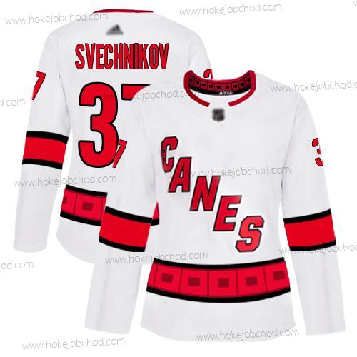 Žena Carolina Hurricanes #37 Andrei Svechnikov Bílý Road Autentické Sešitý Hokejový Dres